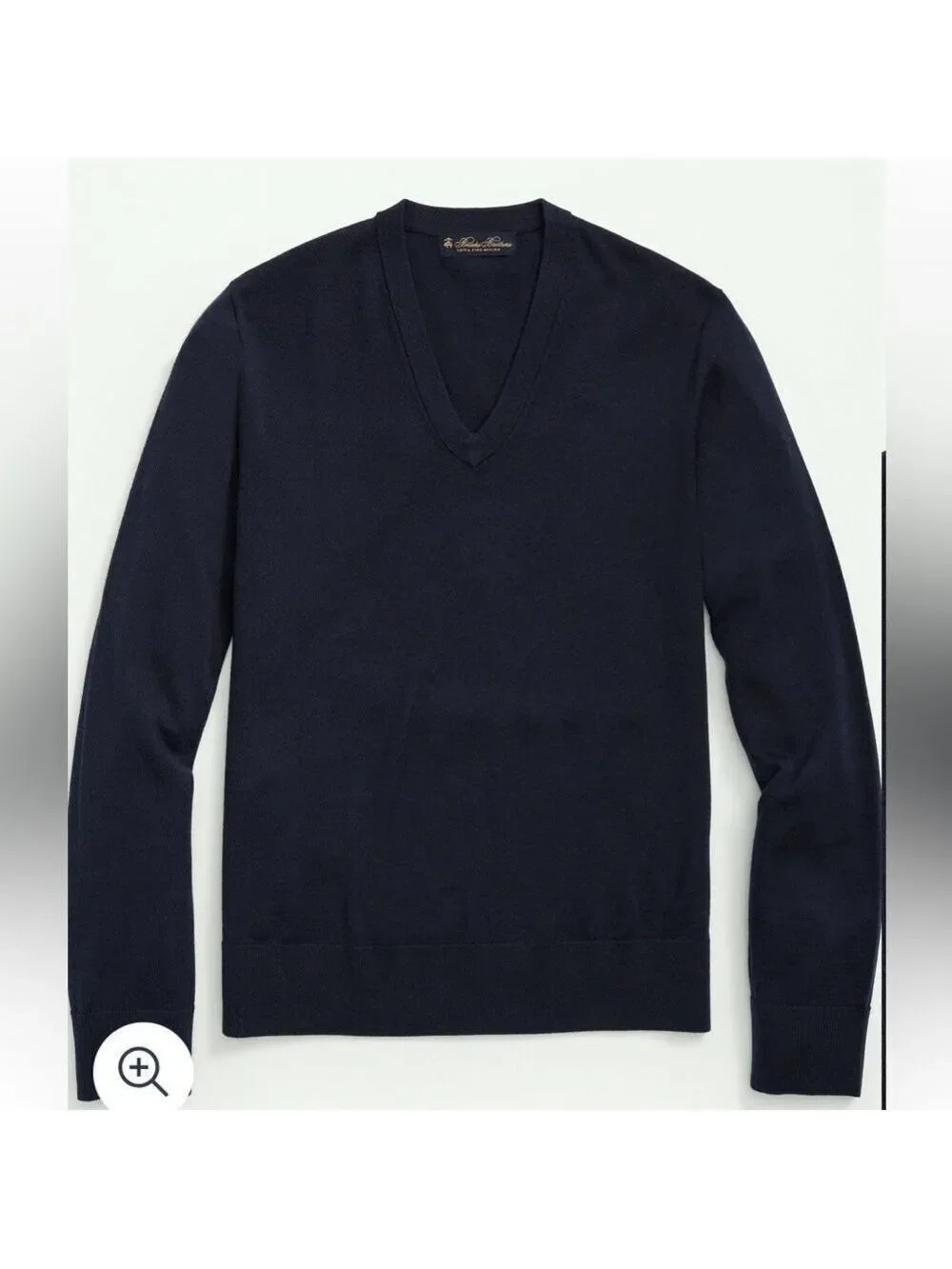 Brooks Brother Ultimate Merino Wool V-Neck Sweater in Navy. Size M